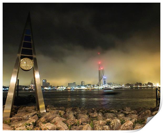 gosport clock and spinaker tower Print by nick wastie