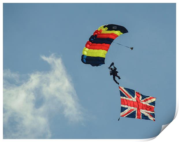 union jack flying high Print by nick wastie