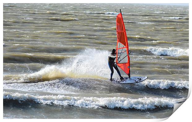 wind surfer Print by nick wastie