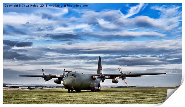 RAF C130K Mk 3A Hercules Print by Chaz Gelder