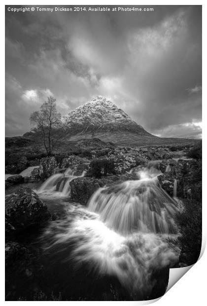 Buichaille Etive Mor Mono Print by Tommy Dickson