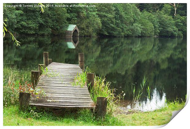 Tranquil Reflections at Loch Ard Print by Tommy Dickson