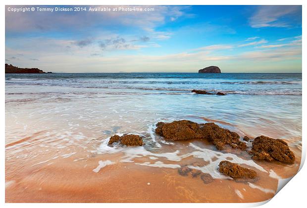 Bass Rock From Seacliff Beach, Scotland. Print by Tommy Dickson