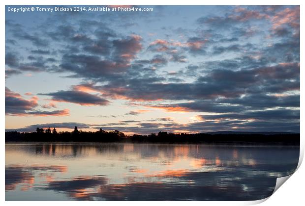 Serene Reflections at Lake of Menteith Print by Tommy Dickson
