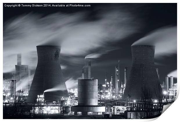 Grangemouth Oil Refinery, Scotland. Print by Tommy Dickson