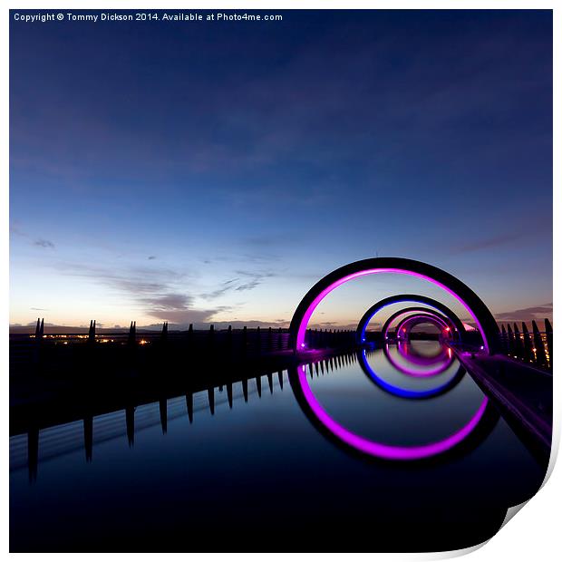 The Vibrant Reflections of Falkirk Wheel Print by Tommy Dickson