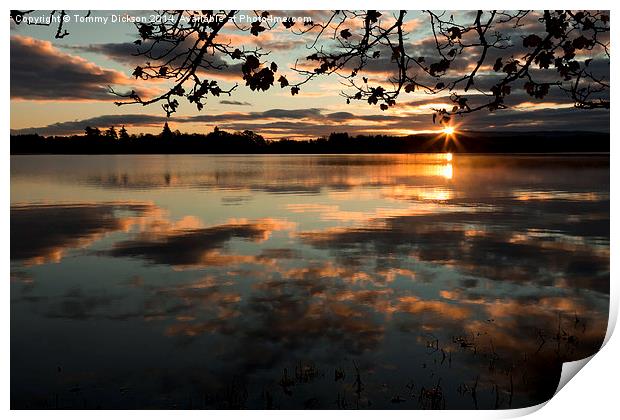 Serene Sunrise over Scottish Lake Print by Tommy Dickson