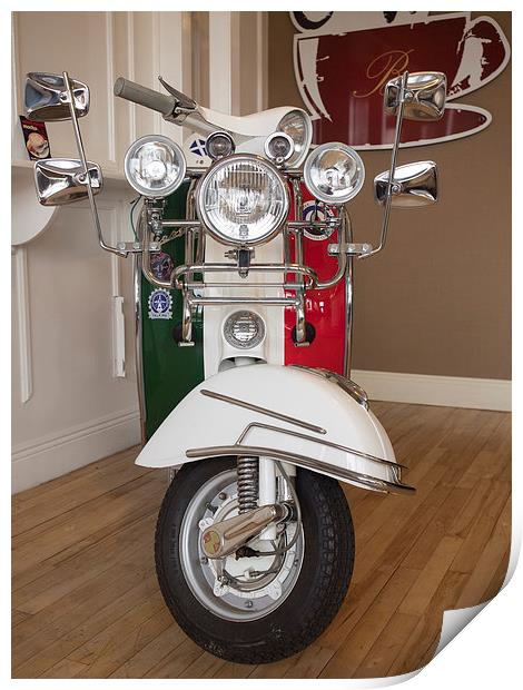 Iconic Italian Vespa Scooter Print by Tommy Dickson
