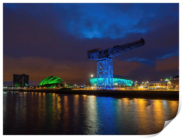 Glittering Glasgow Nightscape Print by Tommy Dickson
