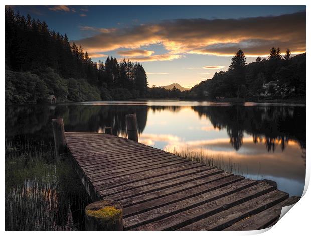 Loch Ard at Sunset Print by Tommy Dickson