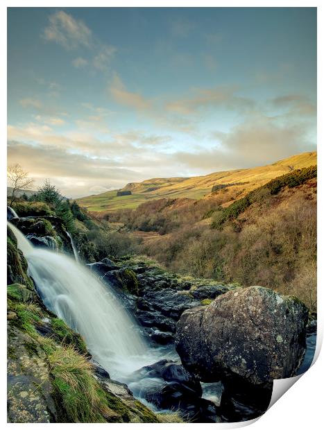 Loup of Fintry waterfall in Central Scotland. Print by Tommy Dickson