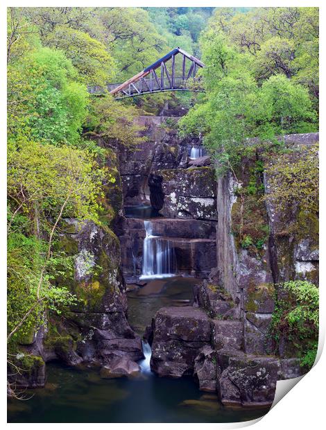 Bracklin Falls, near Callander, Scotland. Print by Tommy Dickson