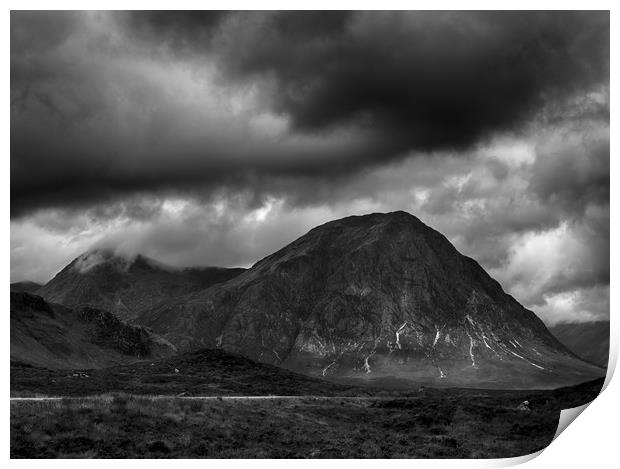 Moody Buachaille Etive Mor. Print by Tommy Dickson