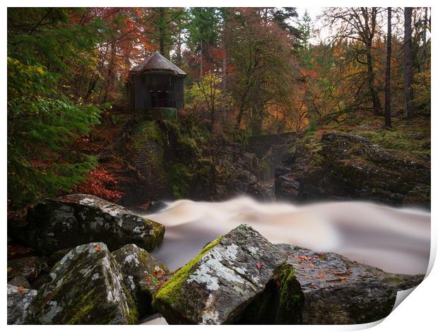The Hermitage, near Dunkeld. Print by Tommy Dickson