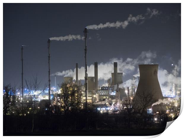 Grangemouth at night. Print by Tommy Dickson