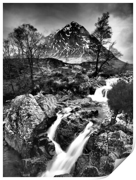 River Coupall and Buachaille Etive Mor. Print by Tommy Dickson