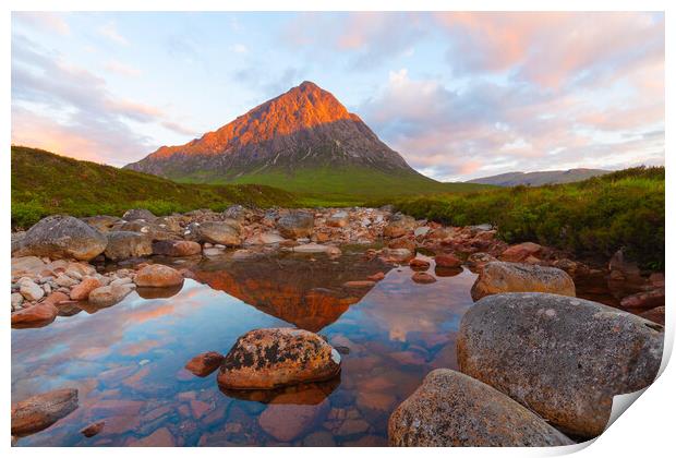 Sunrise at Buachaille Etive Mor. Print by Tommy Dickson