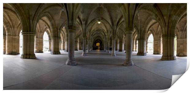 Glasgow University Cloisters. Print by Tommy Dickson