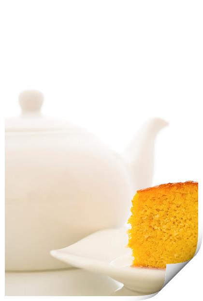 A Pot of Tea and Cake Print by ann stevens