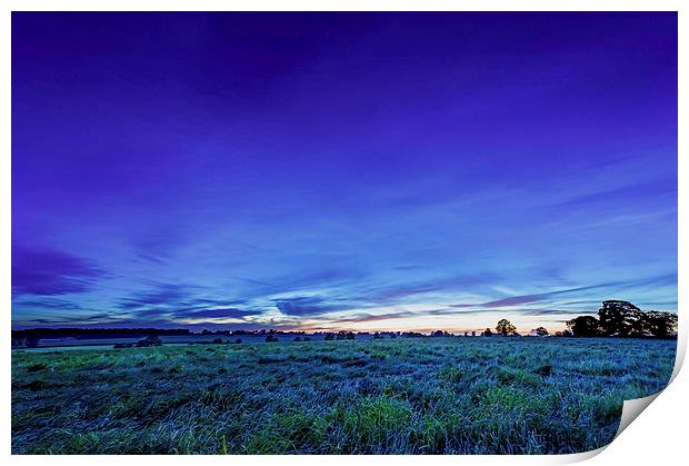 Oxfordshire Field After Dark Print by Rhys Parker