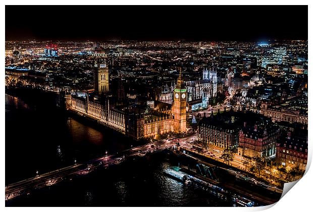 Londons lights Print by Rhys Parker