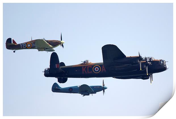 World War Two fly past Print by Paul Nicholas