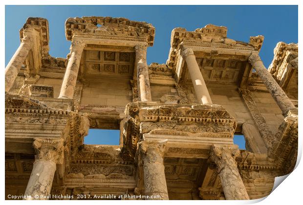 Library of Celsus in Ephesus Print by Paul Nicholas
