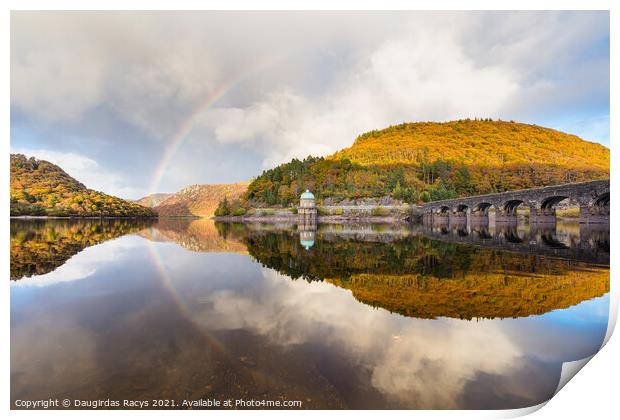 Elan Valley Autumnal Rainbow reflections Print by Daugirdas Racys