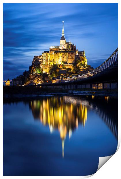  Le Mont Saint-Michel at dusk Print by Daugirdas Racys
