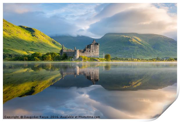 Dawn at Kilchurn castle, Loch Awe, Scotland, UK Print by Daugirdas Racys