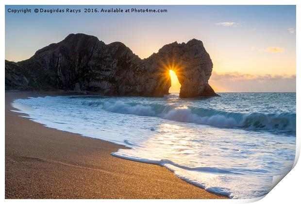 Durdle Door Sunrise Print by Daugirdas Racys