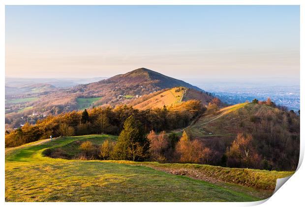 Malvern Hills at golden hour Print by Daugirdas Racys