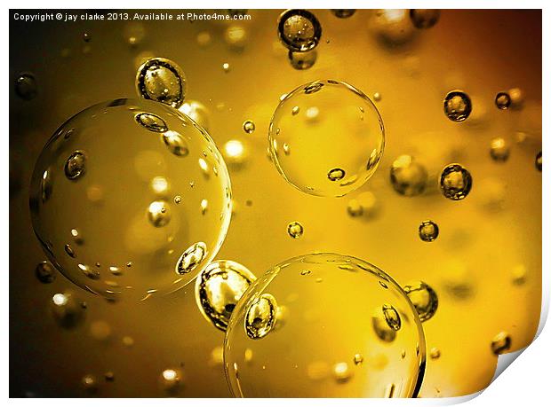 golden bubbles Print by jay clarke