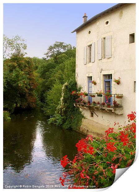 River Charente in Civray, France Print by Robin Dengate