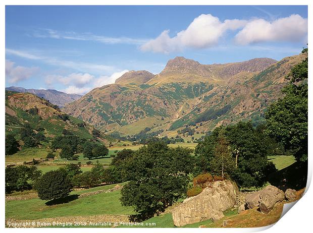 Great Langdale and Langdale Pikes Print by Robin Dengate