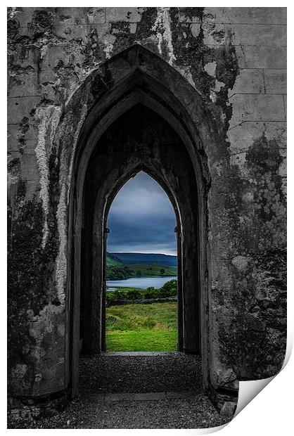  old ruined church, Dunlewey, Donegal, Ireland Print by carolann walker