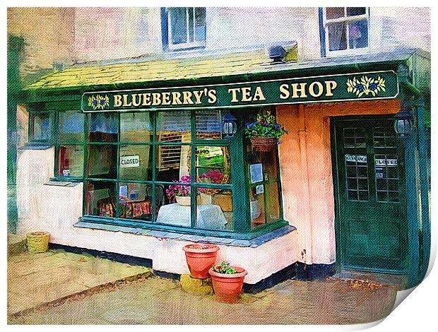 Blueberry's Teashop, Alston Print by Amanda Moore