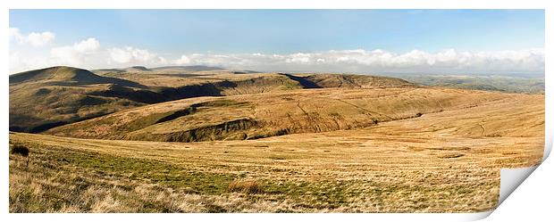 Panoramic of the Brecon Beacons Print by Mike French