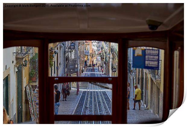  View through a tram window, Lisbon Print by Mark Bangert