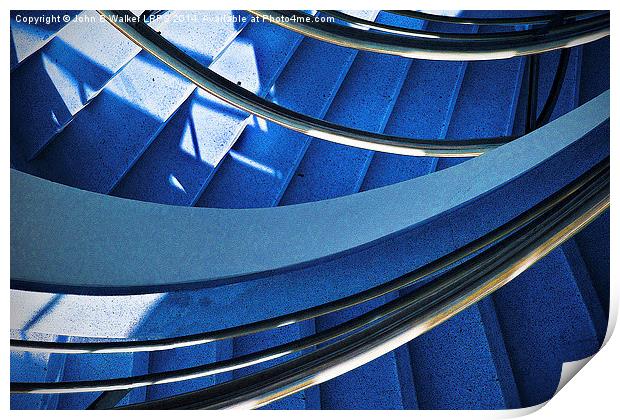 Blue Stairs Print by John B Walker LRPS