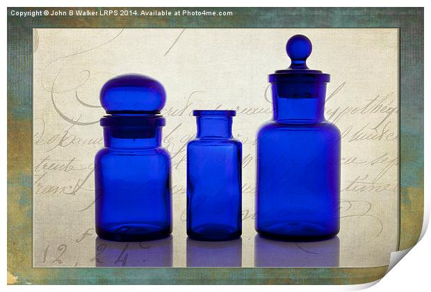 Blue Glass Print by John B Walker LRPS