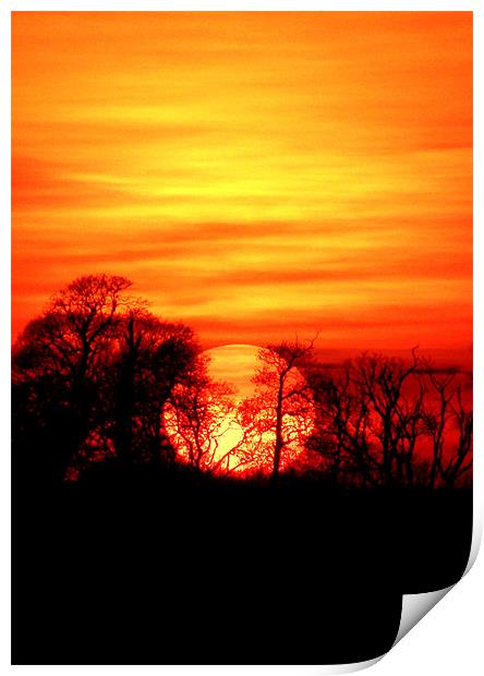Burning Devon Sunset Print by Mike Gorton