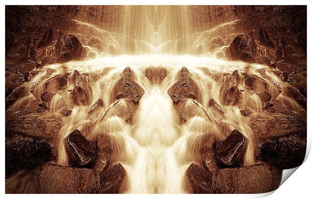 Glistening Gold Waterfall Print by Mike Gorton