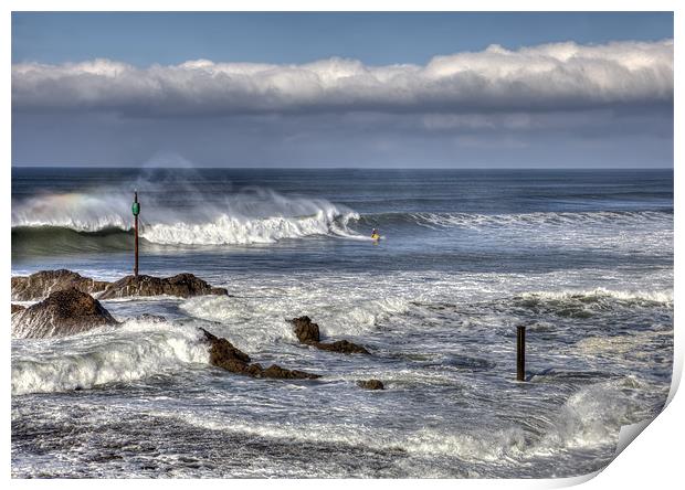 Big Waves at Bude Print by Mike Gorton