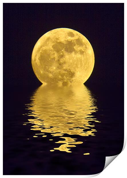 Melting Golden Moon Print by Mike Gorton