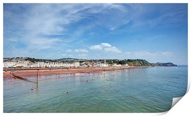 Teignmouth seaside in the summer Print by Mike Gorton