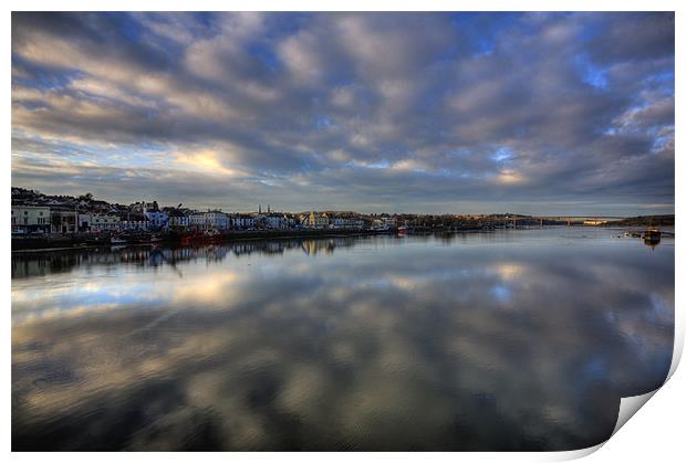 Evening sky over Bideford Quay Print by Mike Gorton