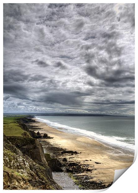 Looking Down on Sandymouth Print by Mike Gorton