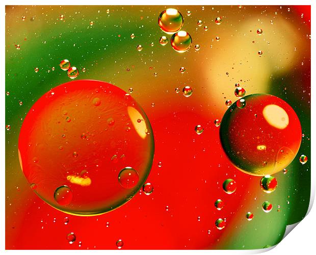 Vivid Oil Droplets Print by Mike Gorton