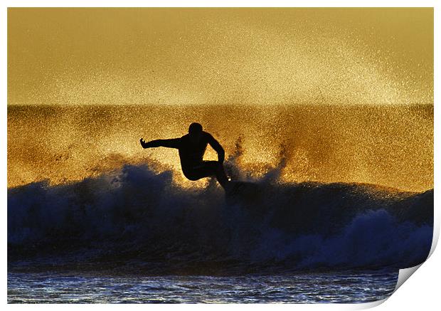 Sunset Surfer Print by Mike Gorton
